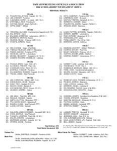 HAWAII WRESTLING OFFICIALS ASSOCIATION 2014 SCHOLARSHIP TOURNAMENT (BOYS) INDIVIDUAL RESULTS 1st 2nd 3rd