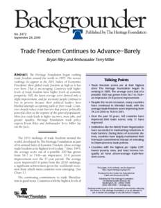 Trade Freedom Continues to Advance – Barely
