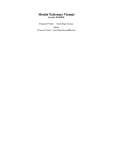 Menhir Reference Manual (versionFrançois Pottier  Yann Régis-Gianas