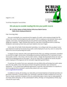 Microsoft Word - EMAIL Letter To Municipalities - Call for Names.doc