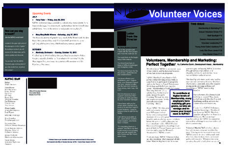 Volunteer Voices  Upcoming Events JULY 