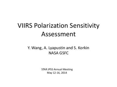 Assessment of Polarization Sensitivity of VIIRS