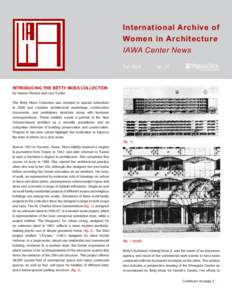 International Archive of Women in Architecture IAWA Center News FallNo. 21