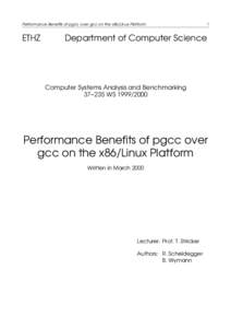 Performance Benefits of pgcc over gcc on the x86/Linux Platform  ETHZ 1