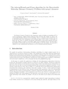 The interval Branch-and-Prune algorithm for the Discretizable Molecular Distance Geometry Problem with inexact distances Carlile Lavor1 , Leo Liberti2 , Antonio Mucherino3 1  2