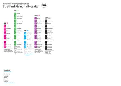 Approximate travelling time (minutes) to  Stretford Memorial Hospital mins  84
