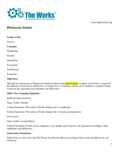Pleistocene Dentist  www.attheworks.org Grade Levels: Grade 4
