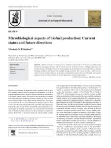 Microbiological aspects of biofuel production: Current status and future directions
