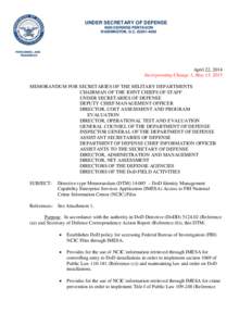 Directive-type Memorandum (DTM, April 22, 2014; Incorporating Change 1, May 13, 2015