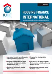 WinterHOUSING FINANCE INTERNATIONAL The Quarterly Journal of the International Union for Housing Finance