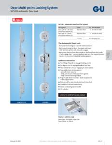 Door Multi-point Multipoint Locking LockingSystem System SECURY Automatic
