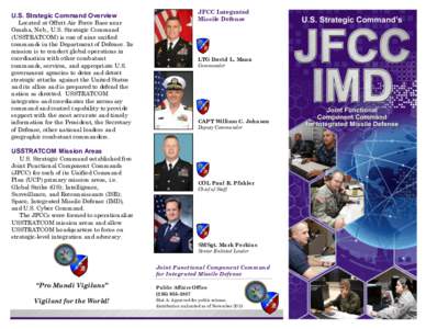 Joint Functional Component Command for Integrated Missile Defense / Net-centric / Space warfare / United States Strategic Command / National missile defense / United States Cyber Command / Joint Functional Component Command for Space and Global Strike / Missile Defense Agency / Missile Defense Integration and Operations Center / Military organization / United States Department of Defense / Military