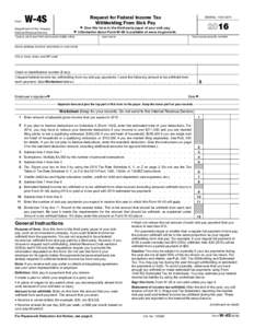 Form  W-4S Request for Federal Income Tax Withholding From Sick Pay
