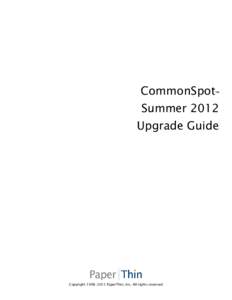 CommonSpot  ™ Summer 2012 Upgrade Guide