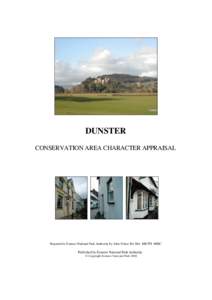 DUNSTER CONSERVATION AREA CHARACTER APPRAISAL