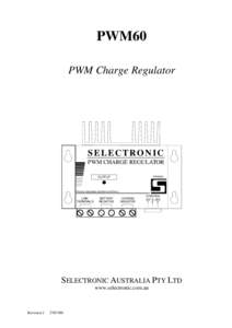 PWM60 PWM Charge Regulator SELECTRONIC PWM CHARGE REGULATOR PWM60
