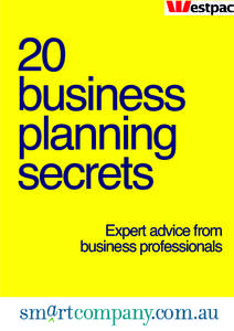 20 business planning secrets Expert advice from business professionals