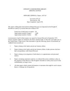 Microsoft Word - HOWARD, Edwin B.  Papers, [removed]doc