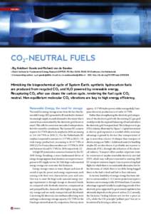 FEATURES  CO2-NEUTRAL FUELS By Adelbert Goede and Richard van de Sanden  ll