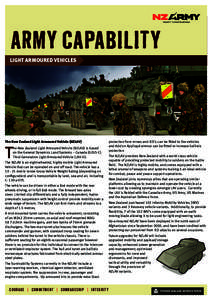 army capability light armoured vehicles The New Zealand Light Armoured Vehicle (NZLAV)  T