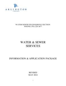 WATER/SEWER EN G IN EERIN G SECTIO N PH O N EWATER & SEWER SERVICES