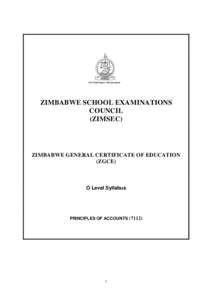 ZIMBABWE SCHOOL EXAMINATIONS COUNCIL (ZIMSEC) ZIMBABWE GENERAL CERTIFICATE OF EDUCATION (ZGCE)