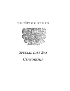 Special List 298: Censorship