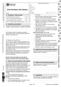 Atrial Fibrillation (AF) Ablation Consent Form and Patient Information Sheet | Queensland Health