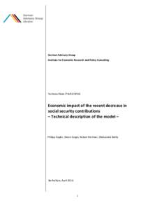 German Advisory Group Institute for Economic Research and Policy Consulting Technical Note [TNEconomic impact of the recent decrease in