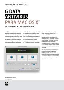 INFORMACIÓN DEL PRODUCTO  G DATA ANTIVIRUS ™ PARA MAC OS X