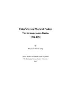 China’s Second World of Poetry: The Sichuan Avant-Garde, by Michael Martin Day