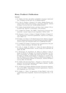 Henry Prakken’s Publications Journals [1] H. Prakken, On direct and indirect probabilistic reasoning in legal proof Law, Probability and Risk 2014; doi: [removed]lpr/mgu013. [2] Ch. Vlek, H. Prakken, S. Renooij & B. Ver