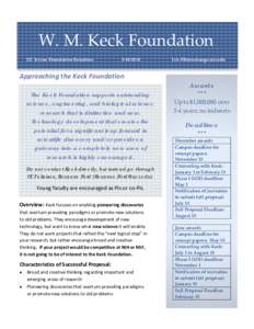 W. M. Keck Foundation UC Irvine Foundation RelationsApproaching the Keck Foundation