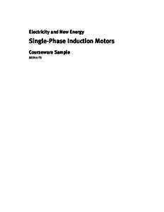 Electricity and New Energy - Single-Phase Induction Motors, Model
