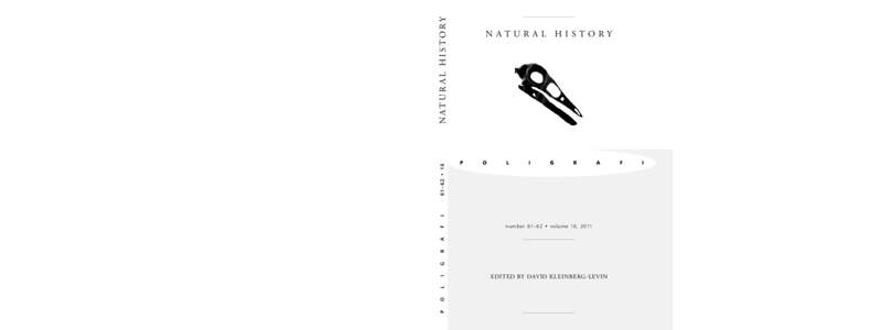 natural history  Hermetizem Religija in psihologija – Carl Custav Jung Mislec neskončnosti Giordano Bruno Logos in kozmos