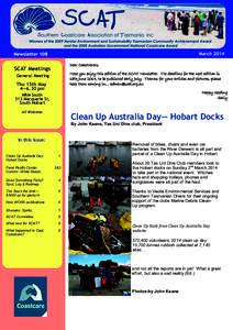 Newsletter March 2014 Dear Coastcarers, SCAT Meetings