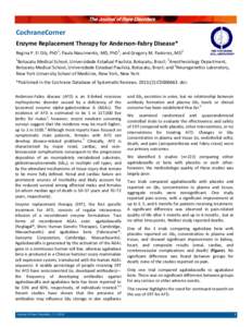    The Journal of Rare Disorders CochraneCorner 