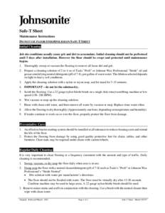 Microsoft Word - Safe-T Sheet  Maintenance 0307.doc