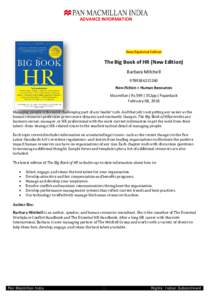 ADVANCE INFORMATION  New/Updated Edition The Big Book of HR (New Edition) Barbara Mitchell