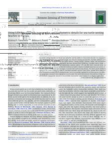 Using LiDAR to quantify topographic and bathymetric details for sea turtle nesting beaches in Florida