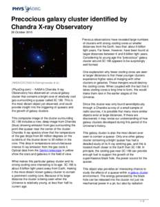 Precocious galaxy cluster identified by Chandra X-ray Observatory
