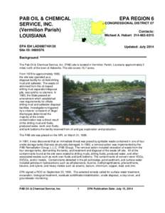 PAB OIL & CHEMICAL SERVICE, INC. (Vermilion Parish) LOUISIANA  EPA REGION 6