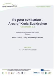 Ex post evaluation Area of Kreis Euskirchen Deliverable 6.3 Verkehrsverbund Rhein-Sieg GmbH, Cologne Bernd Knieling • Katja Naefe • Birgit Strecker