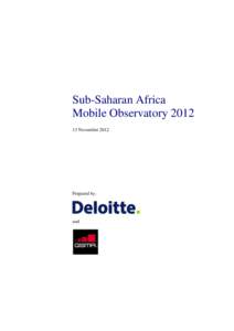 Sub-Saharan Africa Mobile ObservatoryNovember 2012 Prepared by: