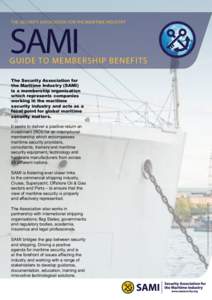 SAMI  THE SECURITY ASSOCIATION FOR THE MARITIME INDUSTRY GUIDE TO MEMBERSHIP BENEFITS The Security Association for