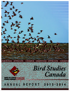 UNDERSTAND • APPRECIATE • CONSERVE • UNDERSTAND • APPRECIATE • CONSERVE  Bird Studies Canada A N N U A L