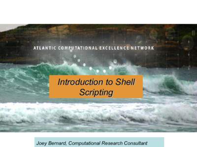 Introduction to Shell Scripting Joey Bernard, Computational Research Consultant  What is the Shell?