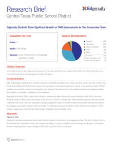 Research Brief  where learning clicks Central Texas Public School District Edgenuity Students Show Significant Growth on TAKS Assessments for Two Consecutive Years