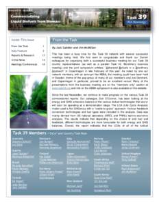 Newsletter Issue #30  April 2012 From the the Task