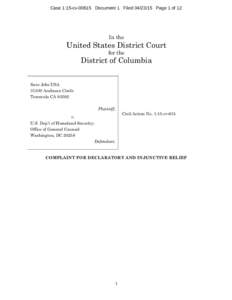 Case 1:15-cvDocument 1 FiledPage 1 of 12  In the United States District Court for the